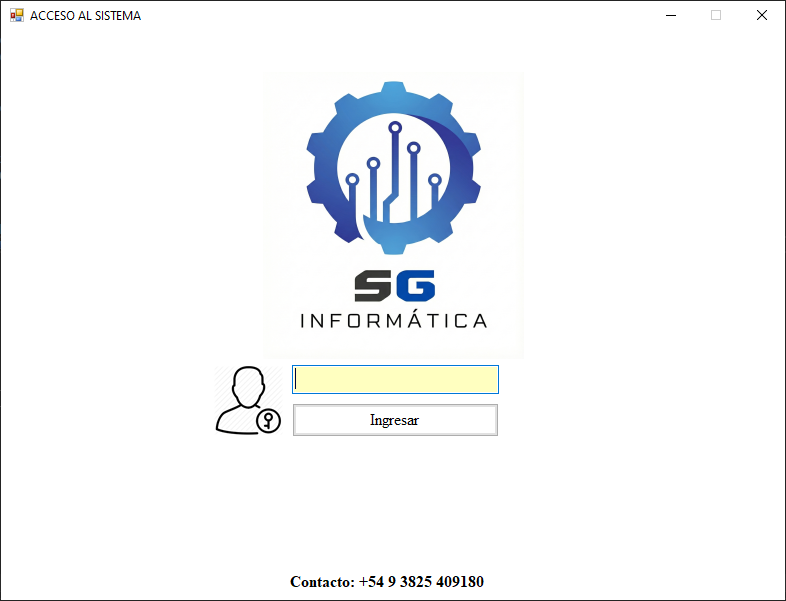 Pantalla de inicio de sesión